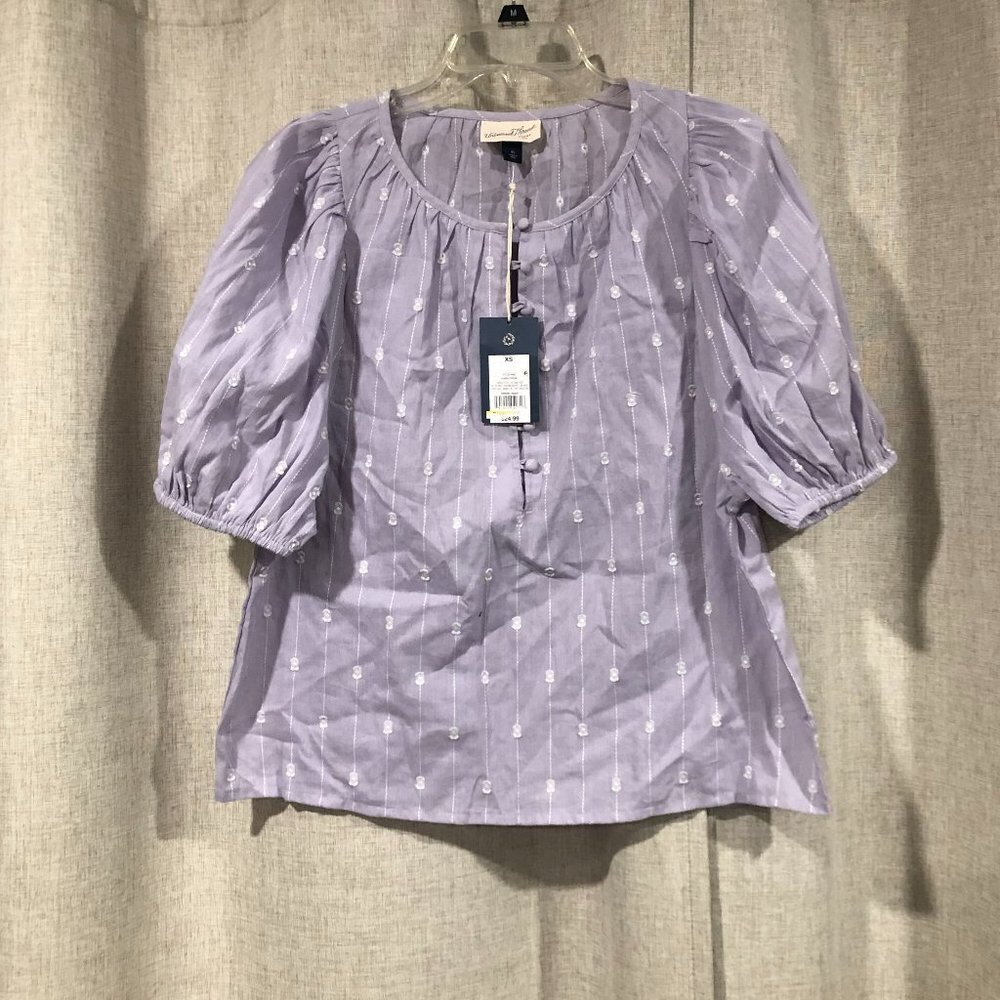 Universal Thread top / blouse cotton purple cottagecore boho style XS New